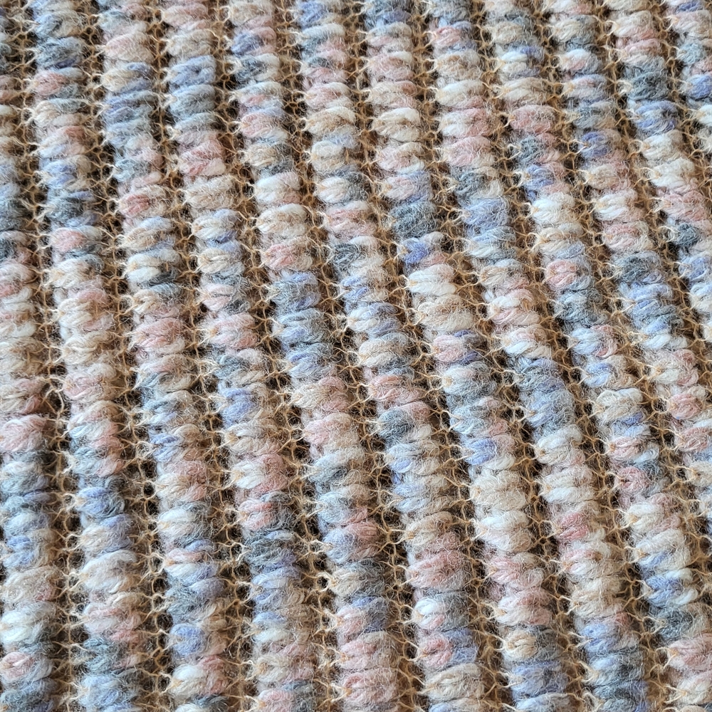 Vintage Italian Made Wool Scarf For Abraham and Strauss Peach Gray Pink White - Picture 6 of 6